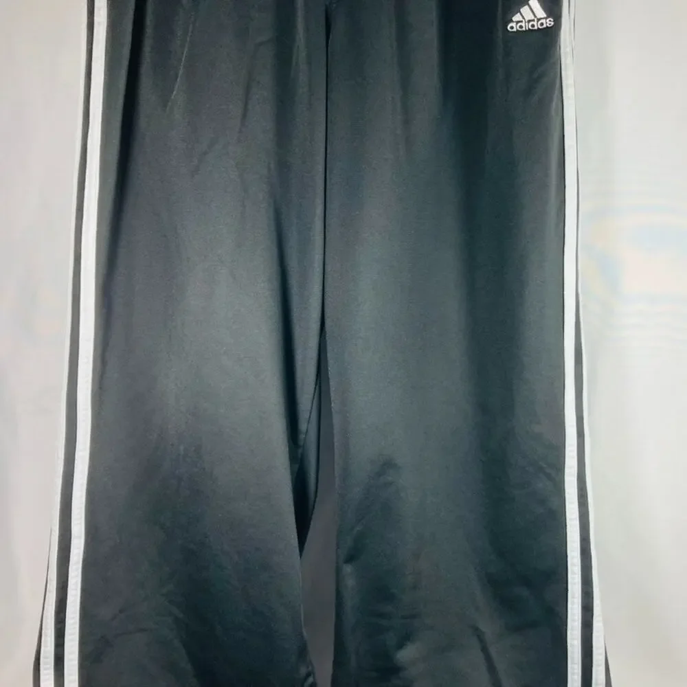 Adidas 3 Stripes Sweatpants Mens Medium Black Straight Warm Up Track
